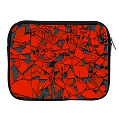 Red Grey Abstract Grunge Pattern Apple Ipad 2/3/4 Zipper Cases by SpinnyChairDesigns