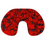 Red Grey Abstract Grunge Pattern Travel Neck Pillow Front