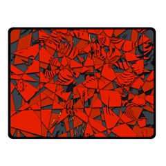 Red Grey Abstract Grunge Pattern Double Sided Fleece Blanket (small)  by SpinnyChairDesigns