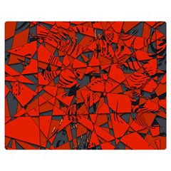 Red Grey Abstract Grunge Pattern Double Sided Flano Blanket (medium)  by SpinnyChairDesigns