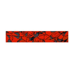 Red Grey Abstract Grunge Pattern Flano Scarf (mini) by SpinnyChairDesigns