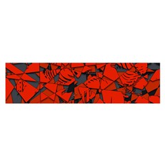 Red Grey Abstract Grunge Pattern Satin Scarf (oblong) by SpinnyChairDesigns