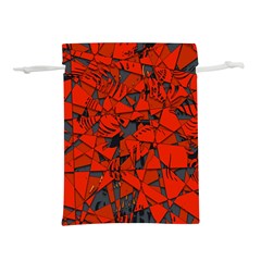 Red Grey Abstract Grunge Pattern Lightweight Drawstring Pouch (s) by SpinnyChairDesigns