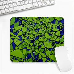 Green Blue Abstract Grunge Pattern Large Mousepads by SpinnyChairDesigns