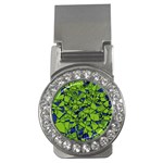 Green Blue Abstract Grunge Pattern Money Clips (CZ)  Front