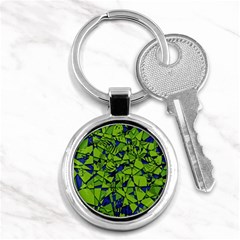 Green Blue Abstract Grunge Pattern Key Chain (round) by SpinnyChairDesigns