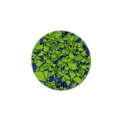 Green Blue Abstract Grunge Pattern Golf Ball Marker (4 Pack) by SpinnyChairDesigns