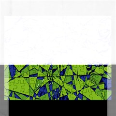 Green Blue Abstract Grunge Pattern Rectangular Jigsaw Puzzl by SpinnyChairDesigns