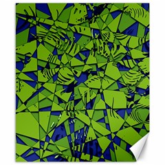 Green Blue Abstract Grunge Pattern Canvas 8  X 10  by SpinnyChairDesigns