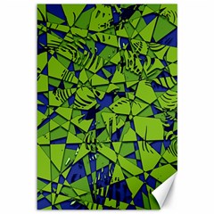 Green Blue Abstract Grunge Pattern Canvas 12  X 18  by SpinnyChairDesigns