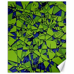 Green Blue Abstract Grunge Pattern Canvas 16  X 20  by SpinnyChairDesigns