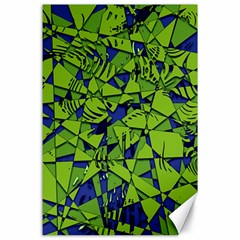 Green Blue Abstract Grunge Pattern Canvas 24  X 36  by SpinnyChairDesigns