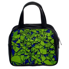 Green Blue Abstract Grunge Pattern Classic Handbag (two Sides) by SpinnyChairDesigns