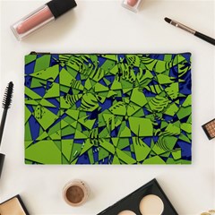 Green Blue Abstract Grunge Pattern Cosmetic Bag (large) by SpinnyChairDesigns