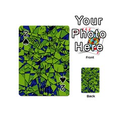 Green Blue Abstract Grunge Pattern Playing Cards 54 Designs (mini) by SpinnyChairDesigns