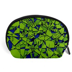 Green Blue Abstract Grunge Pattern Accessory Pouch (large) by SpinnyChairDesigns