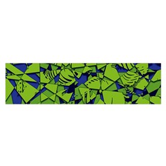 Green Blue Abstract Grunge Pattern Satin Scarf (oblong) by SpinnyChairDesigns