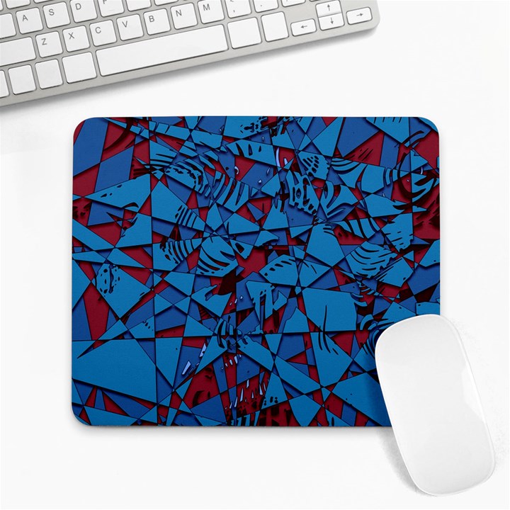 Red Blue Abstract Grunge Pattern Large Mousepads