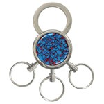 Red Blue Abstract Grunge Pattern 3-Ring Key Chain Front