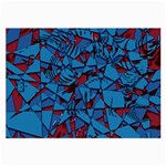 Red Blue Abstract Grunge Pattern Large Glasses Cloth (2 Sides) Back