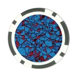 Red Blue Abstract Grunge Pattern Poker Chip Card Guard Front