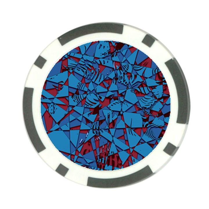 Red Blue Abstract Grunge Pattern Poker Chip Card Guard