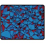 Red Blue Abstract Grunge Pattern Fleece Blanket (Medium)  60 x50  Blanket Front