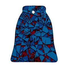 Red Blue Abstract Grunge Pattern Bell Ornament (two Sides) by SpinnyChairDesigns