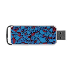 Red Blue Abstract Grunge Pattern Portable Usb Flash (one Side) by SpinnyChairDesigns