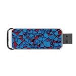 Red Blue Abstract Grunge Pattern Portable USB Flash (One Side) Front