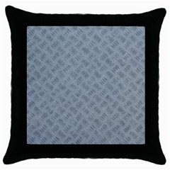 Grey Diamond Plate Metal Texture Throw Pillow Case (black) by SpinnyChairDesigns