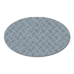 Grey Diamond Plate Metal Texture Oval Magnet by SpinnyChairDesigns