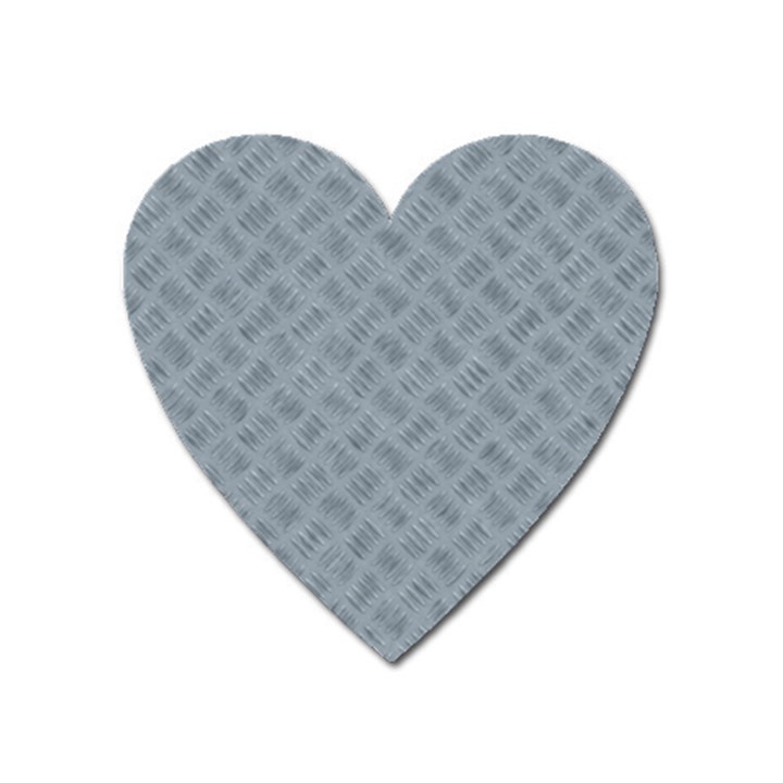 Grey Diamond Plate Metal Texture Heart Magnet