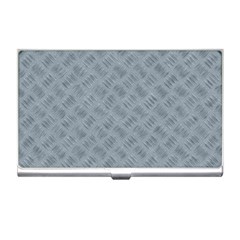 Grey Diamond Plate Metal Texture Business Card Holder by SpinnyChairDesigns