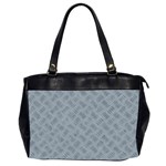 Grey Diamond Plate Metal Texture Oversize Office Handbag (2 Sides) Front