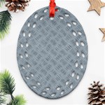 Grey Diamond Plate Metal Texture Ornament (Oval Filigree) Front