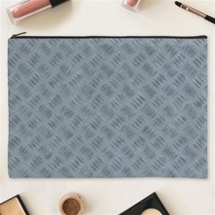 Grey Diamond Plate Metal Texture Cosmetic Bag (xxxl) by SpinnyChairDesigns