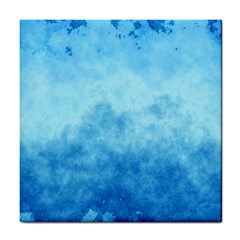 Abstract Sky Blue Texture Tile Coaster by SpinnyChairDesigns