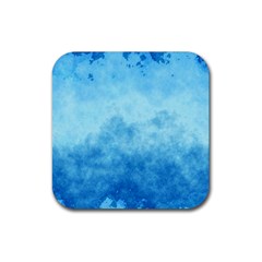 Abstract Sky Blue Texture Rubber Coaster (square)  by SpinnyChairDesigns