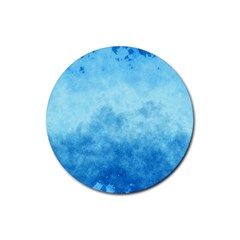 Abstract Sky Blue Texture Rubber Coaster (round)  by SpinnyChairDesigns