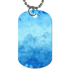 Abstract Sky Blue Texture Dog Tag (one Side) by SpinnyChairDesigns