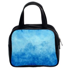 Abstract Sky Blue Texture Classic Handbag (two Sides) by SpinnyChairDesigns