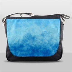 Abstract Sky Blue Texture Messenger Bag by SpinnyChairDesigns