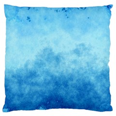 Abstract Sky Blue Texture Large Cushion Case (one Side) by SpinnyChairDesigns