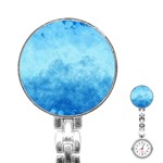 Abstract Sky Blue Texture Stainless Steel Nurses Watch Front