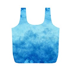 Abstract Sky Blue Texture Full Print Recycle Bag (m) by SpinnyChairDesigns