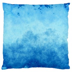 Abstract Sky Blue Texture Large Flano Cushion Case (two Sides) by SpinnyChairDesigns