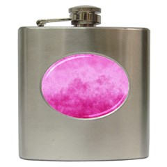 Abstract Pink Grunge Texture Hip Flask (6 Oz) by SpinnyChairDesigns