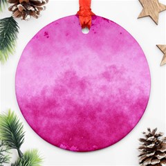 Abstract Pink Grunge Texture Round Ornament (two Sides) by SpinnyChairDesigns