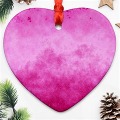 Abstract Pink Grunge Texture Heart Ornament (two Sides) by SpinnyChairDesigns